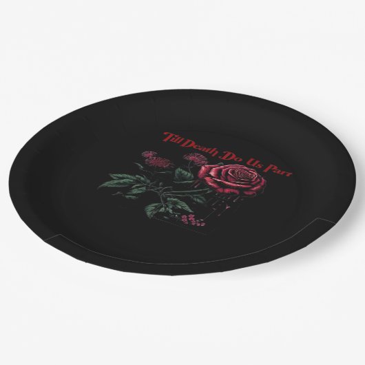 Bis zum Tod machen wir Teil Classic - Liebe Design Pappteller (Schrägansicht)