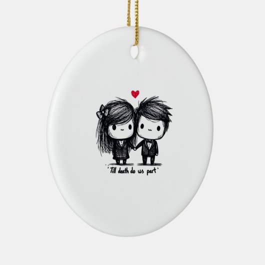 Bis zum Tod machen wir Teil Classic - Liebe Herbst Keramik Ornament (Rechts)