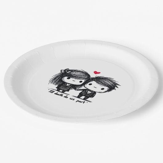 Bis zum Tod machen wir Teil Classic - Liebe Herbst Pappteller (Schrägansicht)