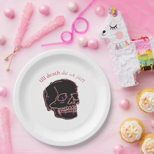 Bis zum Tod machen wir Teil - Glitchschädel mit so Pappteller (Party)