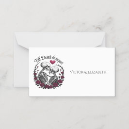 Bis zum Tod machen wir Teil Gothic Skelett-Rote Ro Platzkarte