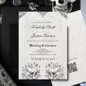 Bis zum Tod machen wir Teil Gothic Wedding QR Code Einladung