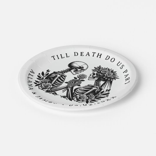 Bis zum Tod machen wir Teil gothisch Pappteller (Schrägansicht)
