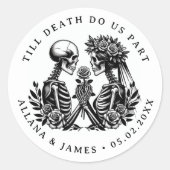 Bis zum Tod machen wir Teil gothisch Runder Aufkleber (Vorderseite)