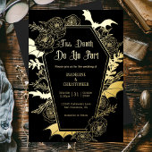 Bis zum Tod machen wir Teil gothischen Glam Black  Folieneinladung