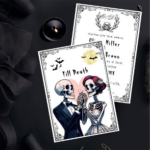 Bis zum Tod machen wir Teil gothisches Skelett Hoc Einladung