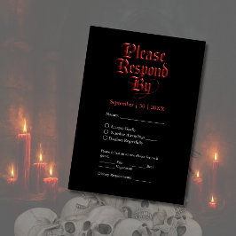 Bis zum Tod machen wir Teil gotisch rot & schwarz RSVP Karte