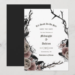 Bis zum Tod machen wir Teil gotische Flora Save th The Date