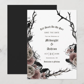 Bis zum Tod machen wir Teil gotische Flora Save th The Date