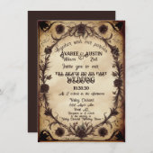 Bis zum Tod machen wir Teil gotische Hochzeit Einladung (Vorne/Hinten)