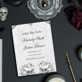 Bis zum Tod machen wir Teil gotische Hochzeit schw Postkarte