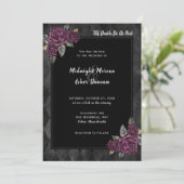 Bis zum Tod machen wir Teil gotische Rose Black We Einladung (Stehend Vorderseite)