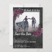 Bis zum Tod machen wir Teil gotische Save the Date Einladung (Vorderseite)