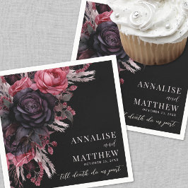 Bis zum Tod machen wir Teil gotische Schwarze Blüt Serviette