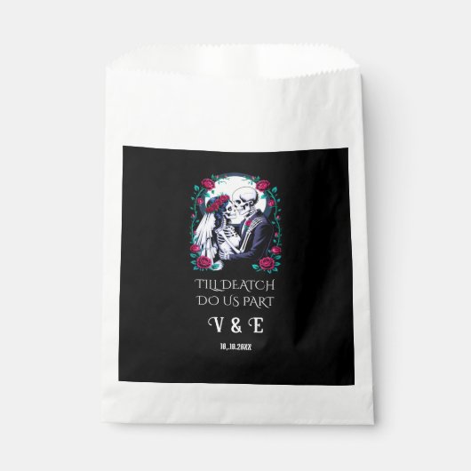 Bis zum Tod machen wir Teil gotische Skelette Hoch Geschenktütchen (Vorderseite)