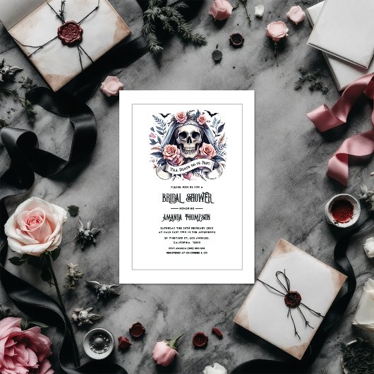 "Bis zum Tod machen wir Teil" Gotisches Brautparty Einladung