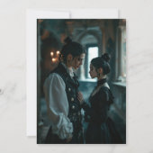 "Bis zum Tod machen wir Teil" Gotisches Foto Save The Date (Rückseite)