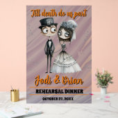 Bis zum Tod machen wir Teil Halloween-Begrüßung Acrylschild (Hochzeit)