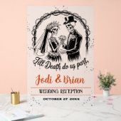Bis zum Tod machen wir Teil Halloween-Begrüßung Acrylschild (Hochzeit)