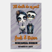 Bis zum Tod machen wir Teil Halloween-Begrüßung Acrylschild (Vorderseite)