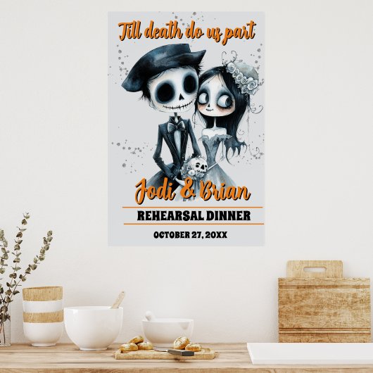 Bis zum Tod machen wir Teil Halloween-Begrüßung Poster (Küche)