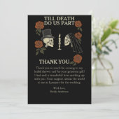 Bis zum Tod machen wir Teil Halloween-Brautparty Dankeskarte (Stehend Vorderseite)