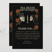 Bis zum Tod machen wir Teil Halloween-Brautparty Dankeskarte (Vorne/Hinten)