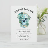 Bis zum Tod machen wir Teil Halloween-Brautparty Einladung (Stehend Vorderseite)