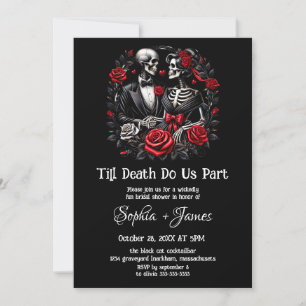 Bis zum Tod machen wir Teil Halloween-Brautparty Einladung
