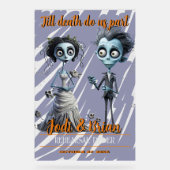 Bis zum Tod machen wir Teil Halloween Hochzeit Acrylschild (Vorderseite)