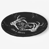 Bis zum Tod machen wir Teil Halloween Hochzeit Pappteller (Schrägansicht)