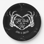 Bis zum Tod machen wir Teil Halloween Hochzeit Pappteller (Vorderseite)