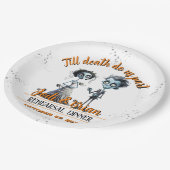 Bis zum Tod machen wir Teil Halloween Hochzeit Pappteller (Schrägansicht)