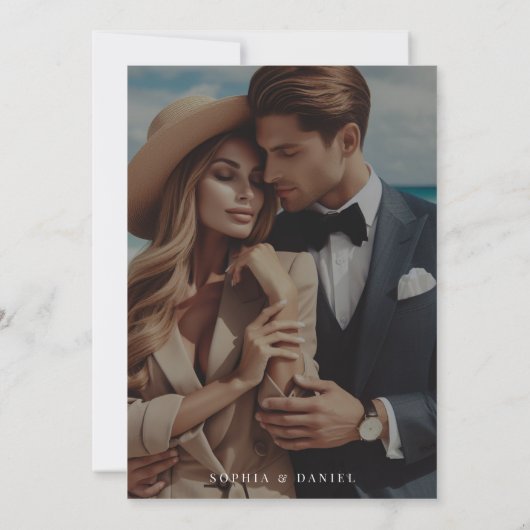 Bis zum Tod machen wir Teil Inline-gotisches Hochz Save The Date (Rückseite)