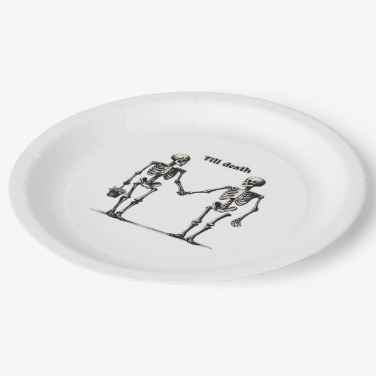 Bis zum Tod machen wir Teil klassisch - Funny Lieb Pappteller (Schrägansicht)