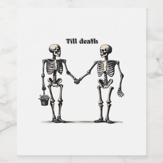 Bis zum Tod machen wir Teil klassisch - Funny Lieb Weinetikett (Einzelnes Label)
