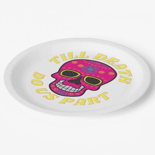 Bis zum Tod machen wir Teil klassisch - gotische H Pappteller (Schrägansicht)