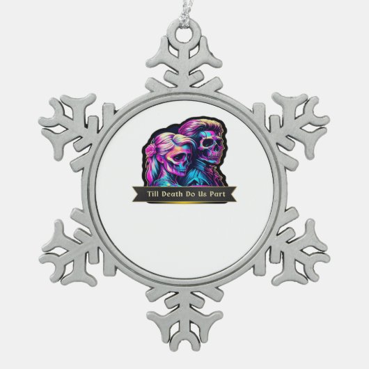 Bis zum Tod machen wir Teil klassisch - Gotische S Schneeflocken Zinn-Ornament (Vorderseite)