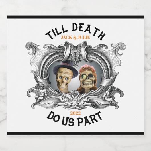 Bis zum Tod machen wir Teil Lebensmittel und Geträ Schaumweinetikett (Einzelnes Label)