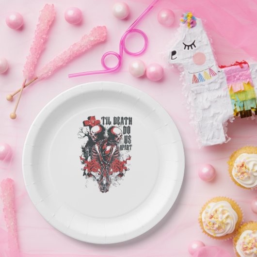 Bis zum Tod machen wir Teil - Minimalistisches Ske Pappteller (Party)