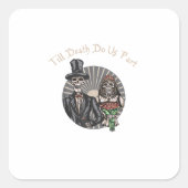 Bis zum Tod machen wir Teil - Neugeborener Schädel Quadratischer Aufkleber (Vorderseite)