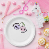 Bis zum Tod machen wir Teil - Niedliche Goth Skull Pappteller (Party)