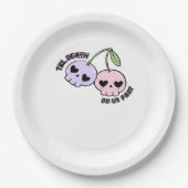 Bis zum Tod machen wir Teil - Niedliche Goth Skull Pappteller (Vorderseite)