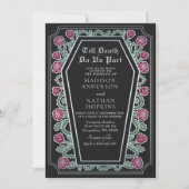 Bis zum Tod machen wir Teil Rose Black Gothic Hoch Einladung (Vorderseite)