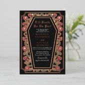 Bis zum Tod machen wir Teil Rose Black Gothic Hoch Folieneinladung (Stehend vorne)