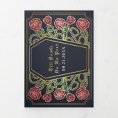 Bis zum Tod machen wir Teil Rose Blue Gothic Hochz Dreifach Gefaltete Einladung (Cover)