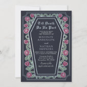 Bis zum Tod machen wir Teil Rose Blue Gothic Hochz Einladung (Vorderseite)