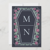 Bis zum Tod machen wir Teil Rose Blue Gothic Hochz Einladung (Rückseite)