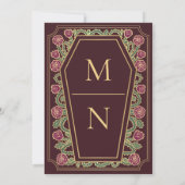 Bis zum Tod machen wir Teil Rose Rote Gotische Hoc Einladung (Rückseite)