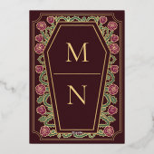 Bis zum Tod machen wir Teil Rose Rote Gotische Hoc Folieneinladung (Rückseite)